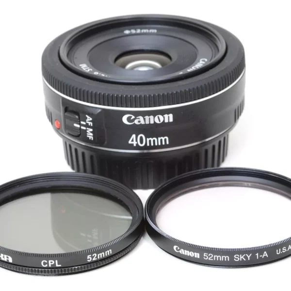 Objetiva Canon 40mm 2.8 + 2 Filtros Zerada !!- USADO