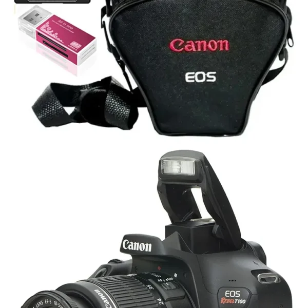 Canon T100 +18-55mm +32gb +bolsa Só 20.000 Cliques Novinha Preto (Usado)