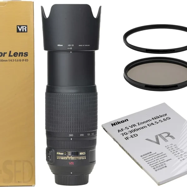 Objetiva Nikon 70-300mm Afs Vr + 2 Filtros Impecável Zerada Nikon Preto