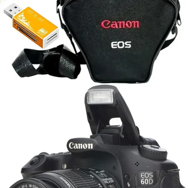 Canon 60d + 18-55mm + 32gb + Bosa Só 11.800 Cliques Novinha! Preto (Usado)