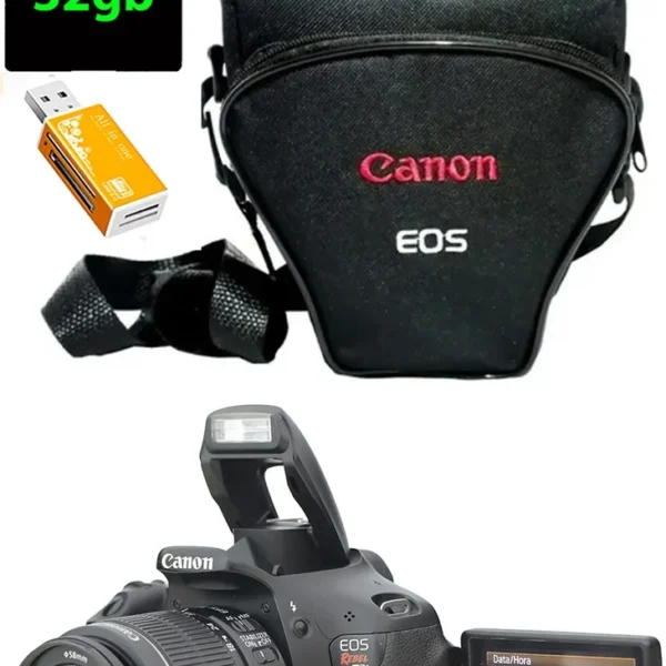Canon T3i + Zoom 18-55mm + 16gb + Bolsa- Perfeita Preto (Usado)