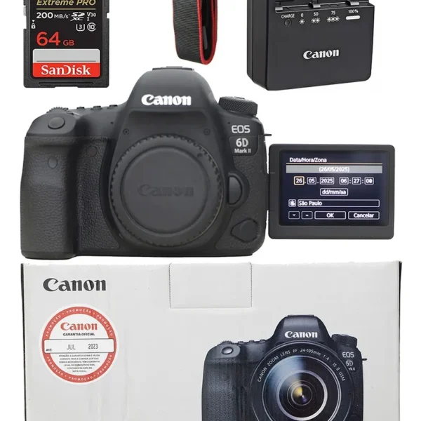 Canon 6d Mark Ii Só 2.500 Cliques + 64gb Zerada !! Preto (Usado)