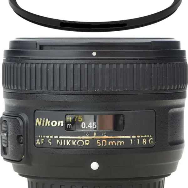 Lente Nikon 50mm 1.8 G Dx Afs + Filtro De Proteção Nikon Af Preto (Usado)