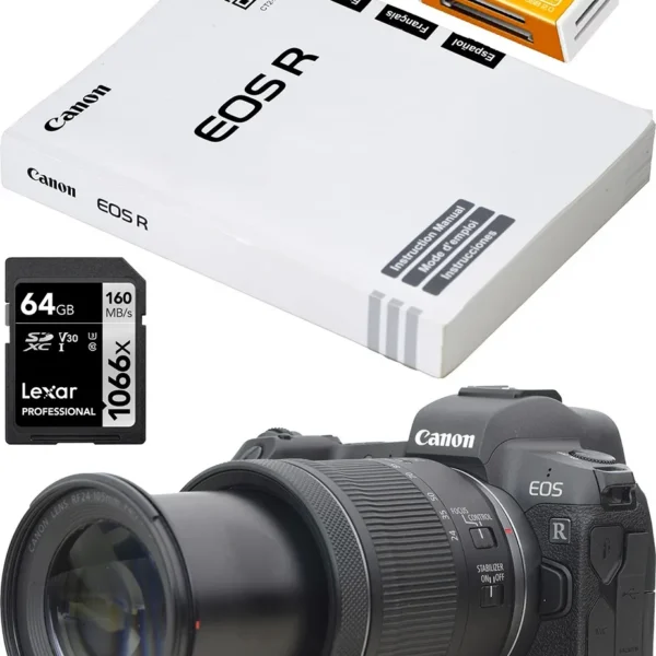Canon Eos R +zoom 24-105mm Stm +64gb Só 7690 Cliques Nota 10 Preto (Usado)
