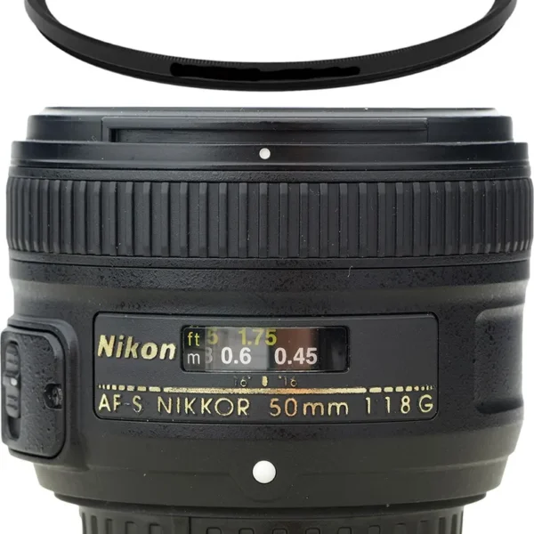 Objetiva Nikon Fixa 50mm 1.8 G Afs + Filtro De Proteção Nikon Af Preto (Usado)