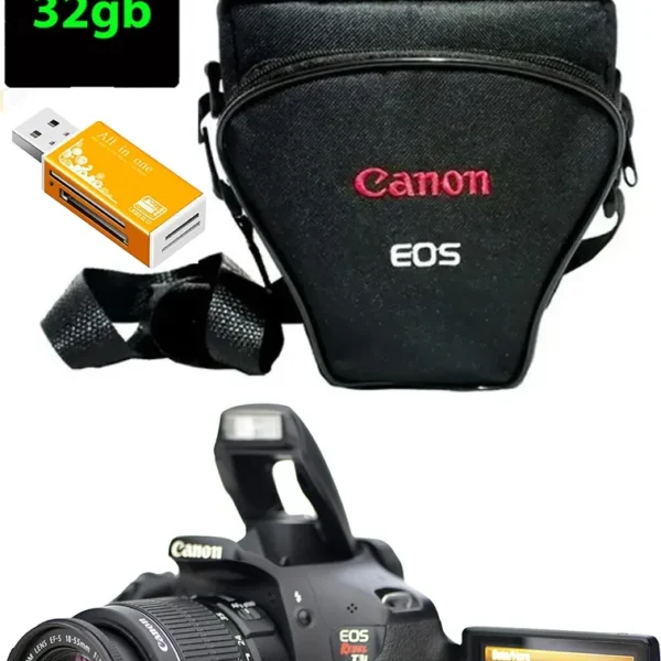 Canon T3i + Zoom 18-55mm + 16gb + Bolsa- Perfeita Preto (Usado)