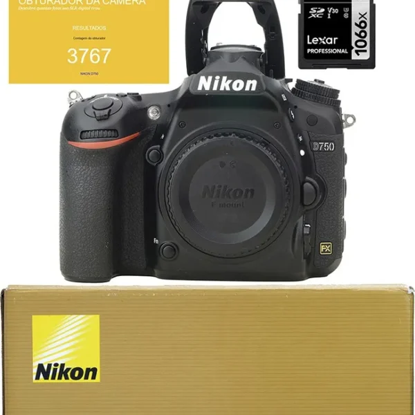 Nikon D750 + 64gb Só 3.800 Cliques Zerada !! Preto (Usado)