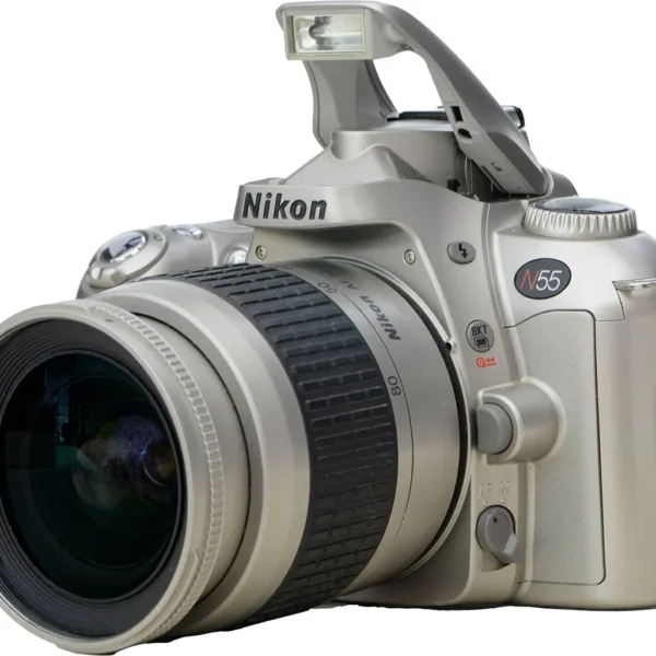 Máquina Fotográfica Analógica De Filme Nikon N55 + 28-80mm Prateado (Usado)
