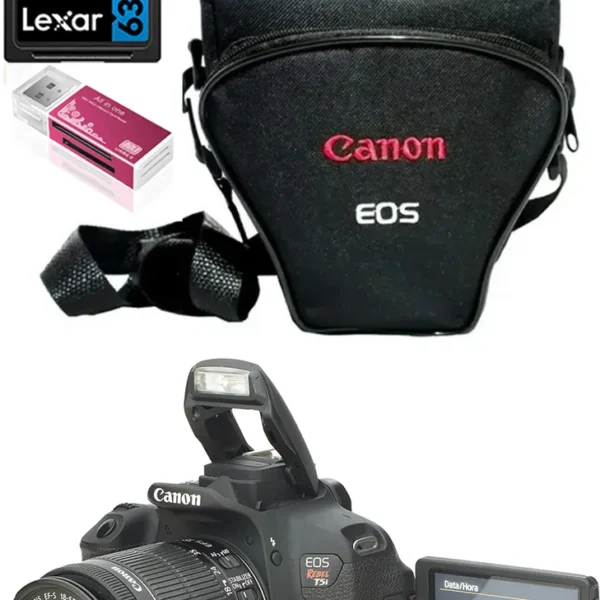 Canon T5i + 18-55mm + 32gb +leitor +bolsa Só 30 Mil Cliques (Usado)