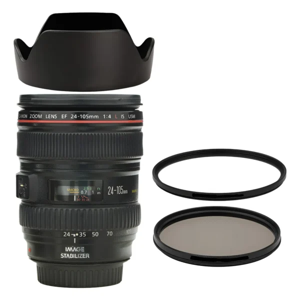 Objetiva Canon 24-105mm 4.0 L Is Usm + 2 Filtros + Parasol Canon Ef Preto (Usado)