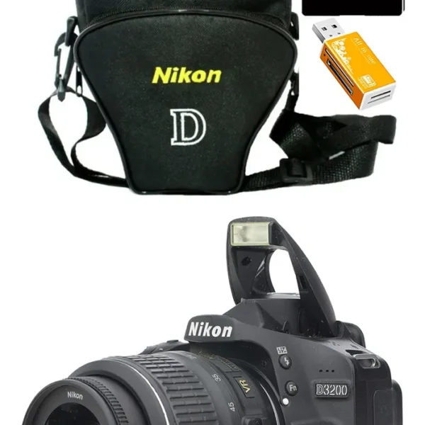 Nikon D3200 + 18-55mm + 32gb + Bolsa Só 29.300 Cliques Preto