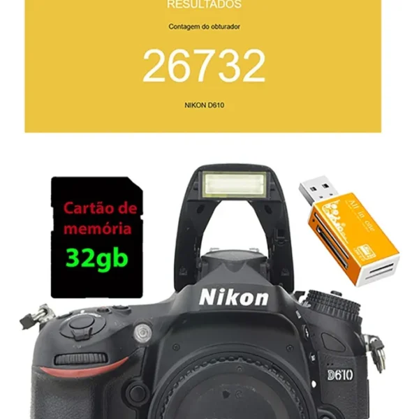 Nikon D610 + 32gb Novinha Só 26.800 Cliques Completa ! Preto