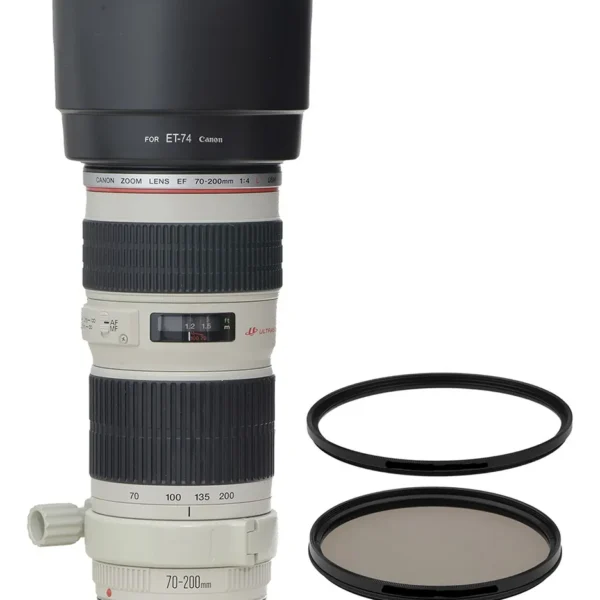 Objetiva Canon Zoom 70-200mm 4.0 L Usm Ef +2 Filtros Novinha Canon Ef Bege (Usado)