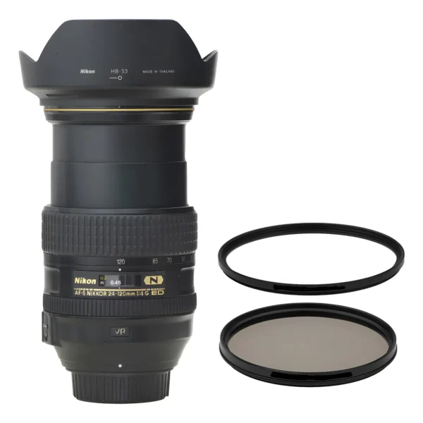 Lente Nikon Afs Nikkor 24-120mm 4.0 If Ed Vr + 2 Filtros Nikon Preto (Usado)