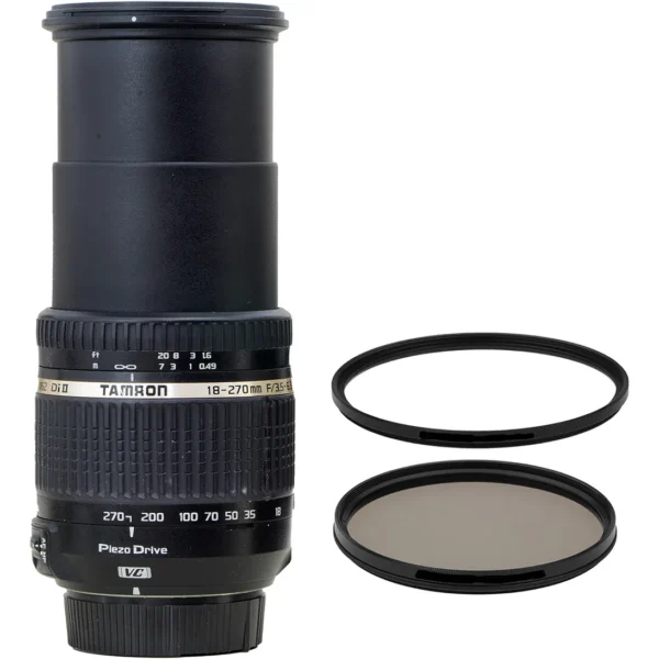 Objetiva Para Nikon Zoom 18-270mm Perfeita + 2 Filtros Preto (Usado)