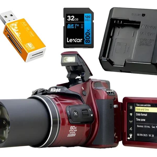 Nikon Coolpix P610 Superzoom 60x + 32gb Novinha E Perfeita Vermelho (Usado)