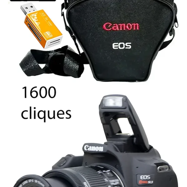 Canon Sl3 + Zoom 18-55mm + 32gb + Bolsa Só 1.600 Cliques 4k
