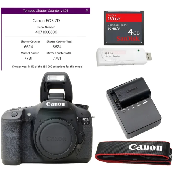 Canon 7d + 16gb + Leitor Só 12. 500 Cliques Novinha !! Preto (Usado)
