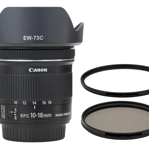 Objetiva Zoom 10-18mm Stm + 2 Filtros + Parasol Novinha ! Canon Ef-s Preto (Usado)