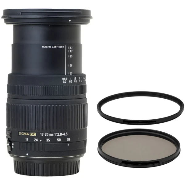 Objetiva Para Canon Zoom 17-70mm 2.8-4.5 Efs + 2 Filtros Canon Ef-s Preto (Usado)