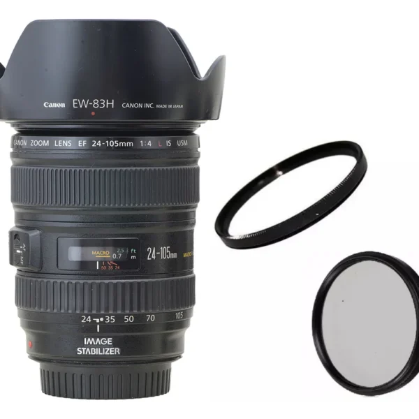 Lente Objetiva Canon Zoom 24-105mm 4.0 L Is Usm +2 Filtros Canon Ef Preto (Usado)