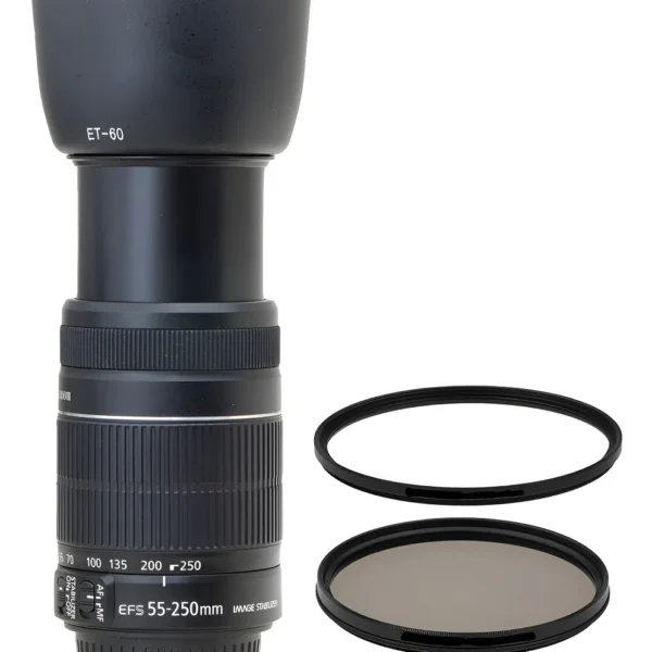 Objetiva Canon Zoom 55-250mm Is Ii Efs + Parasol Novinha !! Canon Efs Preto (Usado)