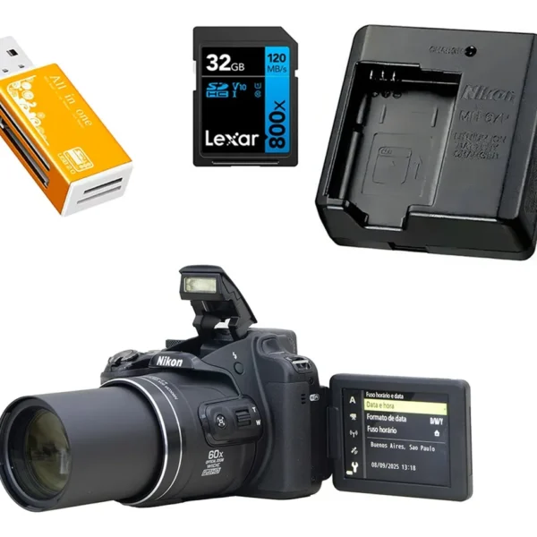 Nikon Coolpix P610 Superzoom 60x + 32gb Perfeita E Novinha Preto (Usado)