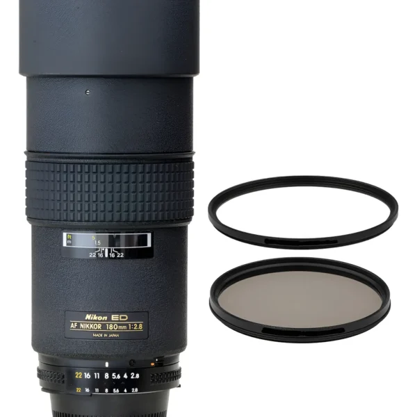 Objetiva Nikon 180mm 2.8 Af Ed Novinha + 2 Filtros Nikon Preto (Usado)