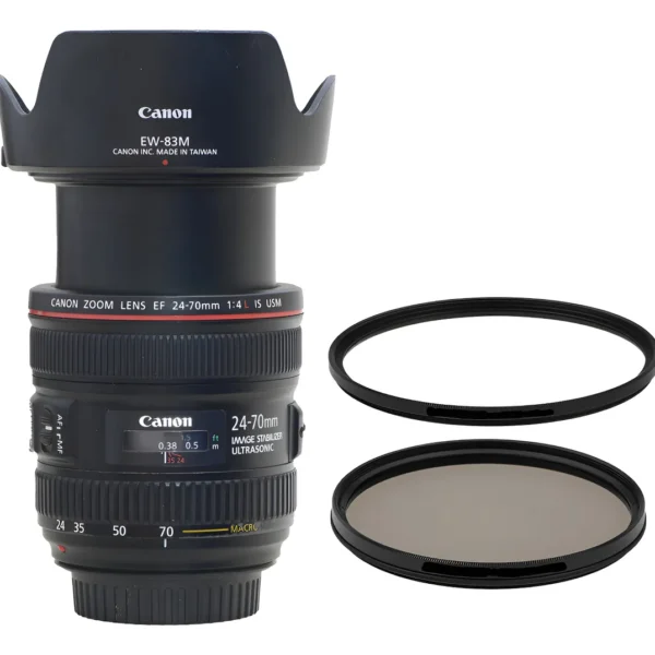 Objetiva Canon 24-70mm 4.0 Is Usm +2 Filtros +parasol Novinh Canon Ef Preto (Usado)