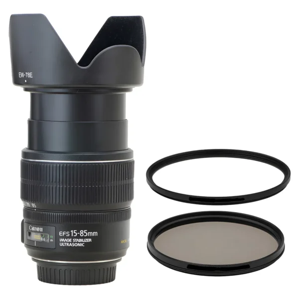 Objetiva Canon 15-85mm Usm Efs Novinha Perfeita + 2 Filtros Preto Canon Ef-s (Usado)