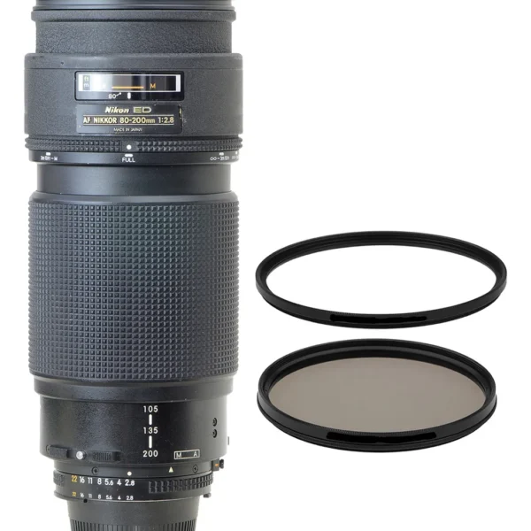 Objetiva Nikon 80-200mm 2.8 Af Ed Perfeita + 2 Filtros Nikon Preto (Usado)