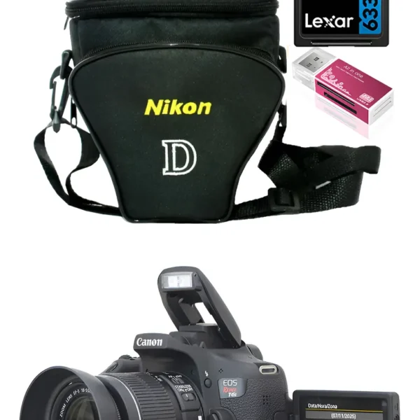 Canon T6i + 18-55mm + 32gb Só 3.600 Cliques Novinha !! Preto (Usado)