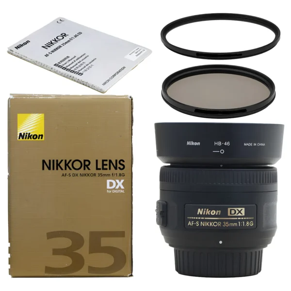 Objetiva Nikon 35mm 1.8g Afs Dx + Filtro - Novinha Nikon Preto (Usado)