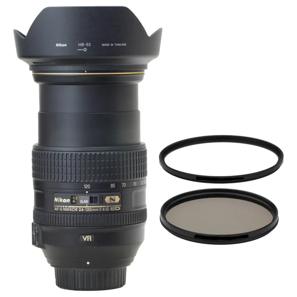 Lente Nikon Afs 24-120mm 4.0g If Ed Vr + 2 Filtros Nikon Preto (Usado)