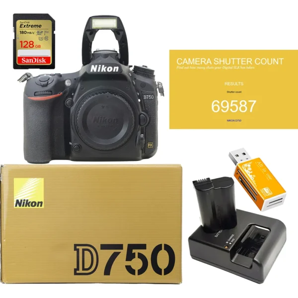Máquina Fotográfica Nikon D750 + 128gb Novinha E Completa ! Preto (Usado)