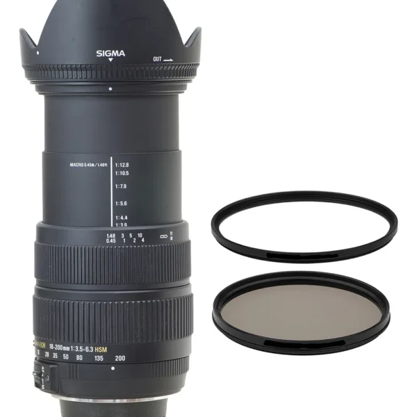 Objetiva Zoom Sigma 18-200mm Para Nikon Novinha + 2 Filtros Nikon Preto (Usado)