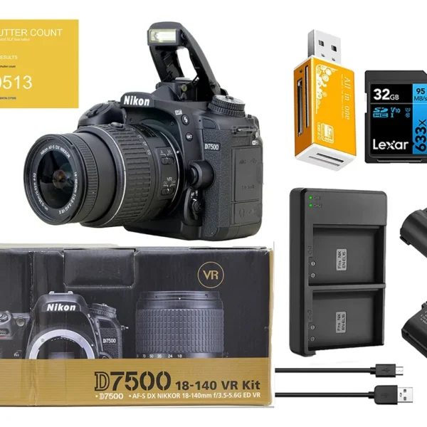 Nikon D7500 + Zoom 18-55mm + 32gb Só 10.550 Cliques Zerada Preto (Usado)