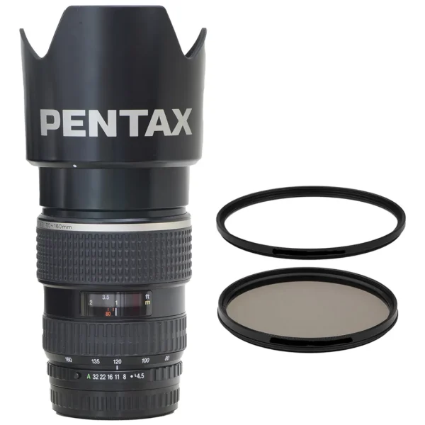 Objetiva Pentax 645 Af Zoom 80-160mm + 2 Filtros+ Parasol Pentax 645 Af Preto (Usado)