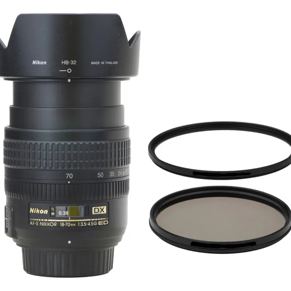 Objetiva Nikon Zoom 18-70mm Afs Dx G Ed + 2 Filtros Novinha Nikon Preto (Usado)