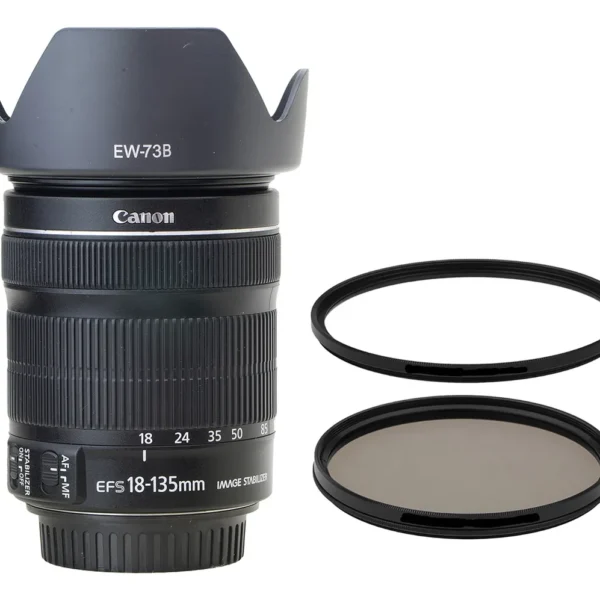 Objetiva Canon Zoom 18-135mm Is Stm + 2 Filtros Novinha Canon Ef-s Preto (Usado)