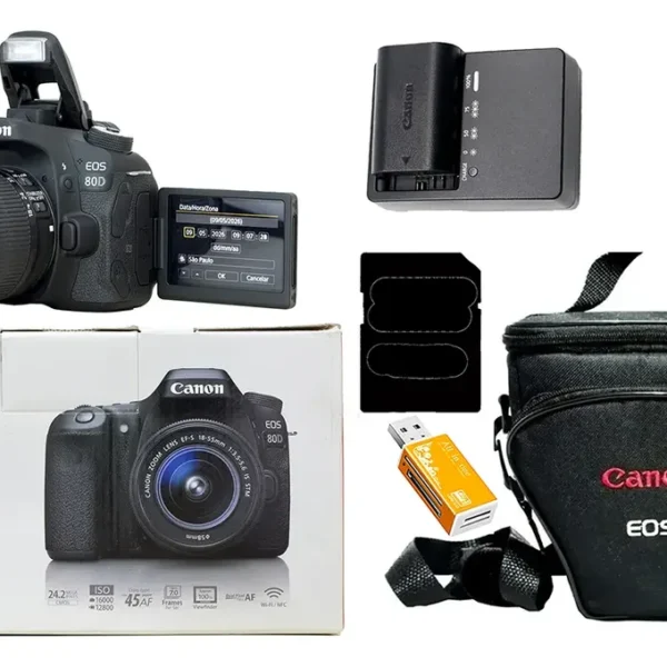 Canon 80d + 18-55mm Stm + 16gb Bolsa Só 2.700 Cliques Zerada (Usado)