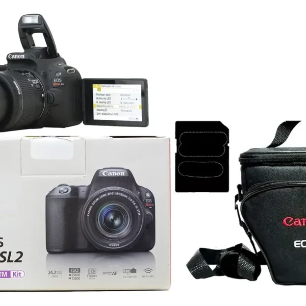 Canon Sl2 + Zoom 18-55mm +16gb +bolsa Só 78 Cliques Zerada (Usado)