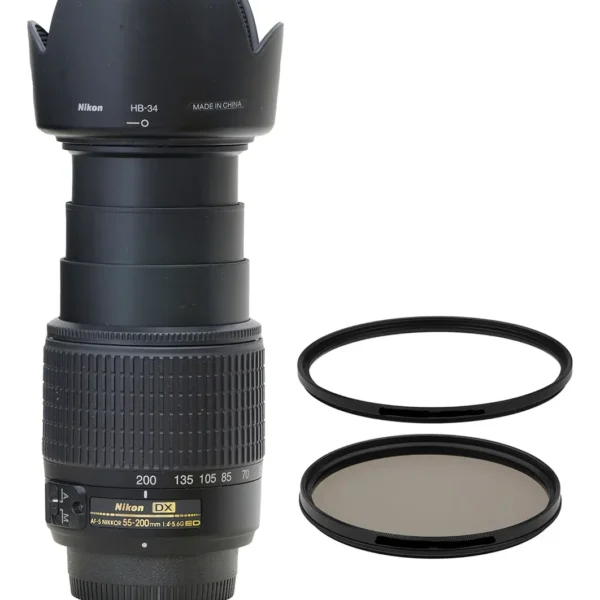 Objetiva Nikon 55-200mm Afs Dx G Ed Vr Zerada + 2 Filtros !! (Usado)