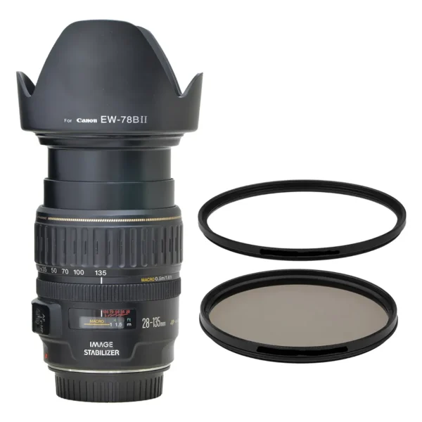 Objetiva Canon Zoom 28-135mm Ef Usm Is + 2 Filtros Novinha (Usado)
