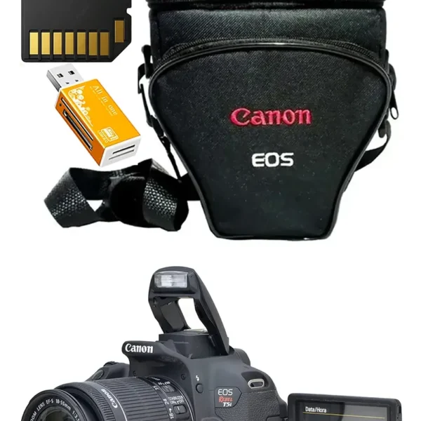 Canon T5i +18-55mm +16gb +case +leitor Só 610 Cliques Zerada Preto (Usado)