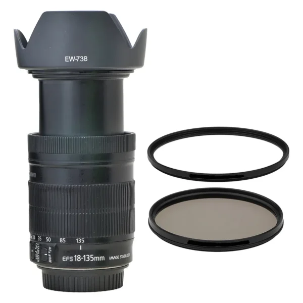 Objetiva Canon Zoom 18-135mm Is + 2 Filtros + Parasol Canon Ef-s Preto (Usado)
