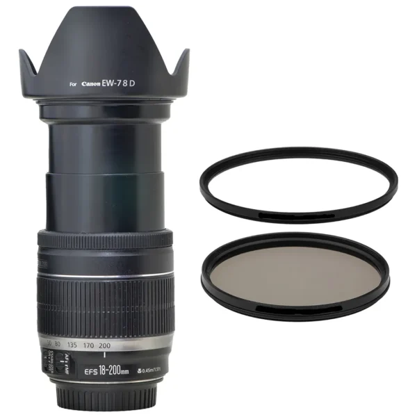 Objetiva Zoom Canon 18-200mm Efs Is + 2 Filtros Novinha ! Canon Ef-s Preto (Usado)